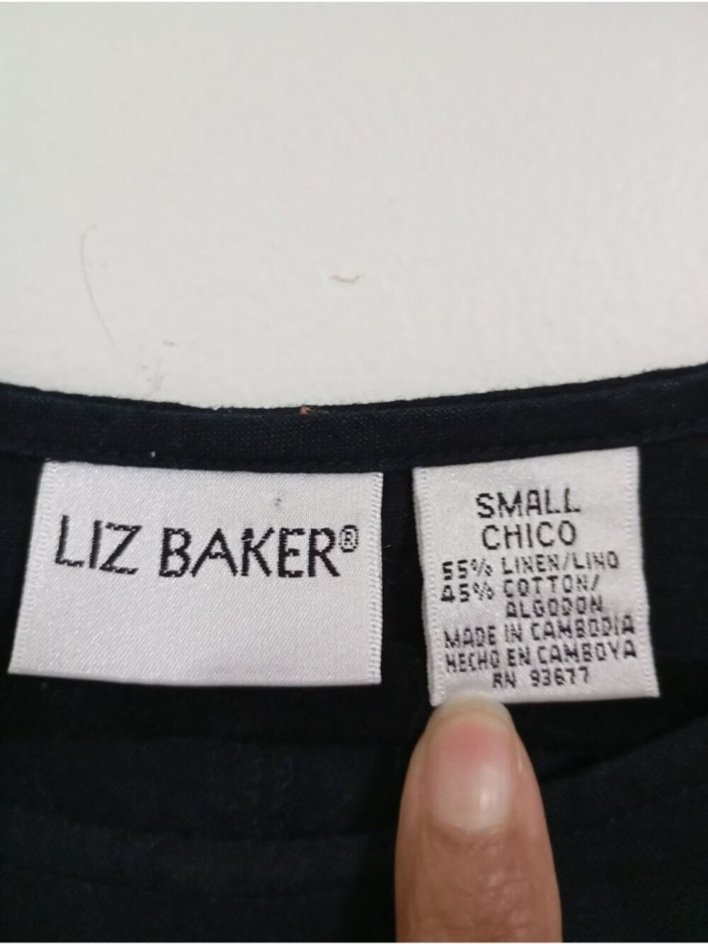 Liz Baker Womens Sleeveless Black Linen Cotton Shift Dress Small - Picture 2 of 8